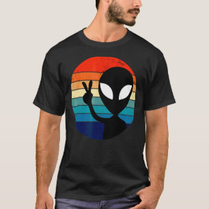 T-shirt Peace Sign Love Alien 60s les années 70 Tie Dye Hi