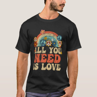 T-shirt Peace Sign Love Tout Ce Dont Vous Avez Besoin Est 