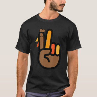 T-shirt Peace Sign Turkey Hand Cool Thanksgiving Hippie Me