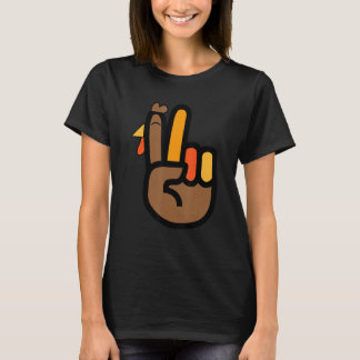 T-shirt Peace Sign Turkey Hand Cool Thanksgiving Hippie Me