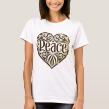 Peace Word Art In Gold 