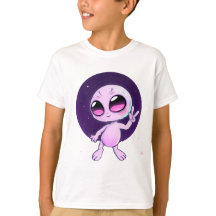 Peaceful Alien – Cute Cosmic Vibes in Pastel