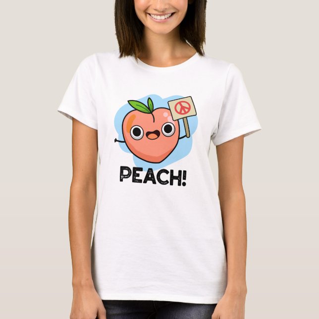T-shirt Peach Funky Peace Fruit Pun (Devant)