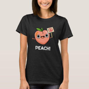 T-shirt Peach Funky Peace Fruit Pun Dark BG