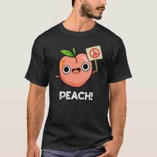 T-shirt Peach Funky Peace Fruit Pun Dark BG