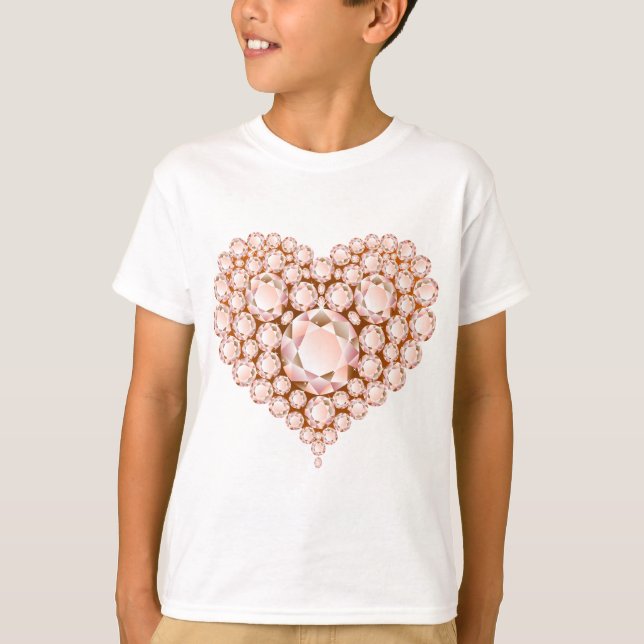 T-shirt Peach Heart Gems (Devant)