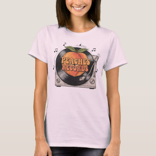 T-shirt Peaches Records Retro Vinyl Music Illustration