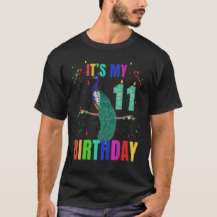 T-shirt Peacock 11e anniversaire mignon oiseaux animal Gra