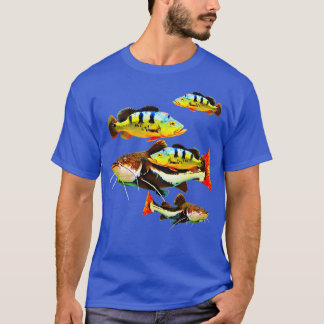 T-shirt Peacock Bass Redtail Catfish Aquarium Poissons Gar