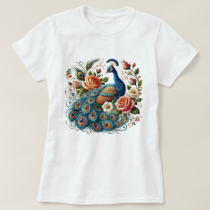 T-shirt Peacock Bird Floral Art