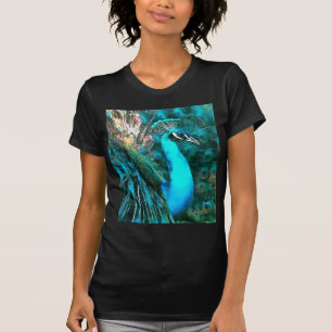 T-shirt Peacock Bleu Vibrant Avec Queue Fissée