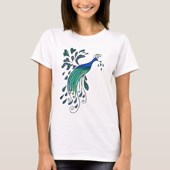 T-shirt Peacock Design Tee (Devant)