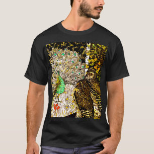 T-shirt Peacock et Owls Art nouveau néerlandais