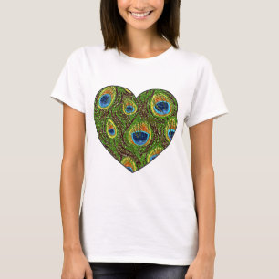 T-shirt Peacock Feather Glitt Art Imprimer