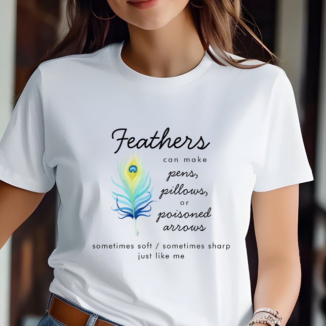 T-shirt Peacock Feather Motivational Quote Women's (Peacock Feather Motivational Quote Women's T-Shirt)