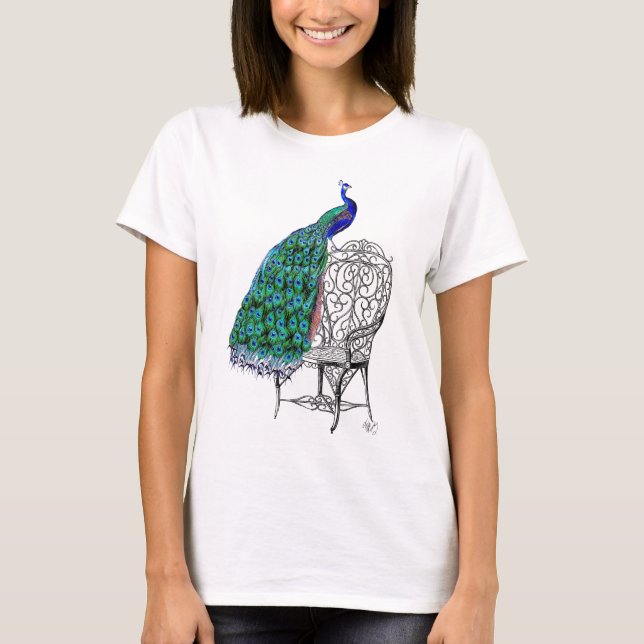 T-shirt Peacock sur la chaise (Devant)