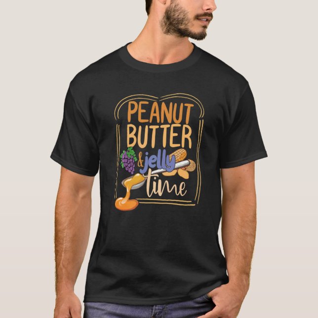 T-shirt Peanut Butter Jelly Time  Peanut Butter And Jelly (Devant)