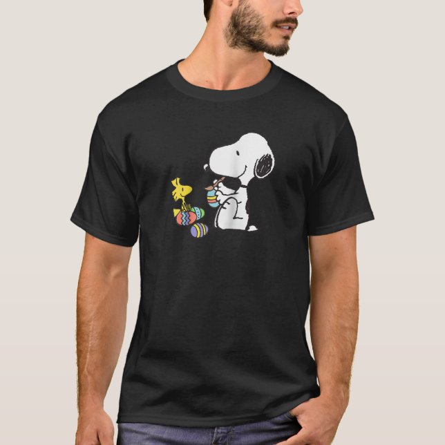T-shirt Peanuts Snoopy Easter egg Raglan Baseball Tee (Devant)