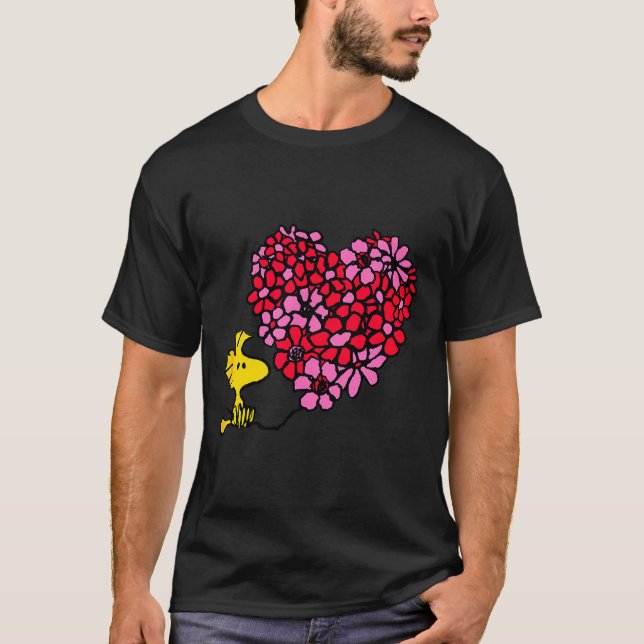 T-shirt Peanuts - Valentines - Floral Heart  (Devant)
