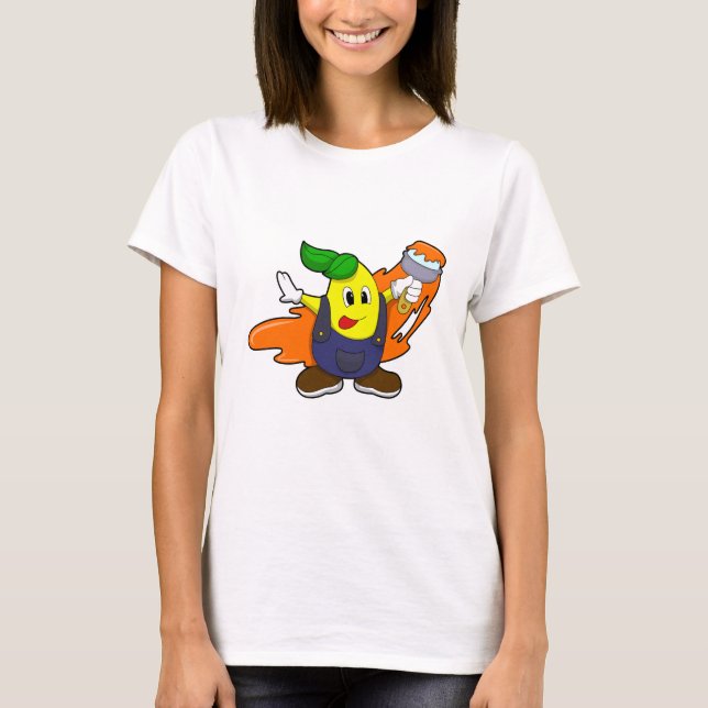 T-shirt Pear as Painer with Paint brush (Devant)