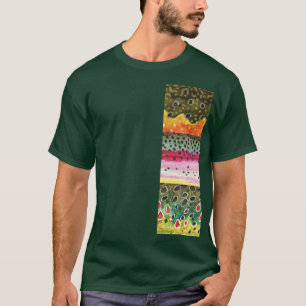 T-shirt Peau de truite : Brook Rainbow Brown - Fly Fishing
