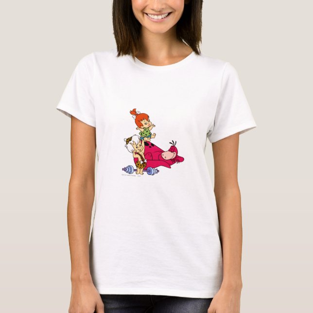 T-shirt PEBBLES™ et BAMM-BAMM™ et Dino (Devant)