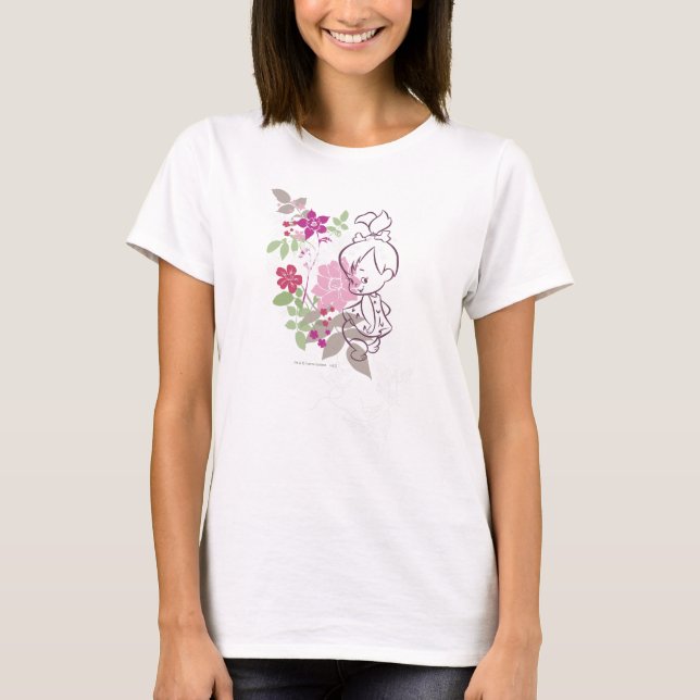 T-shirt PEBBLES™ Un Cutie Dans Les Fleurs (Devant)