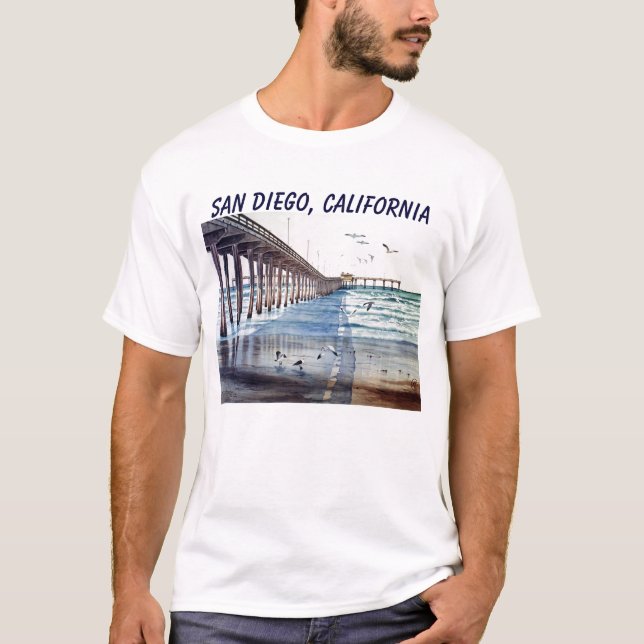 T-SHIRT PEC DU PILIER J DE PLAGE D'OCÉAN, SAN DIEGO, LA (Devant)