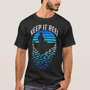T-shirt Pêche à garder la pêche rétro coucher de soleil dr