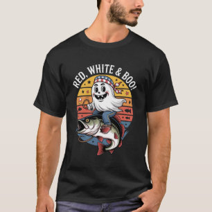 T-shirt Pêche à la basse Halloween Patriotique Octobre Pêc