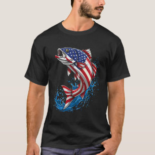 T-shirt Pêche à la basse humour Drapeau américain Patriote
