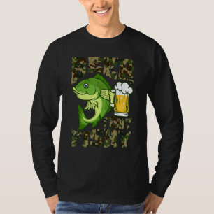 T-shirt Pêche À La Bière Pêche Pour Pêcheur Funny Camo Pêc