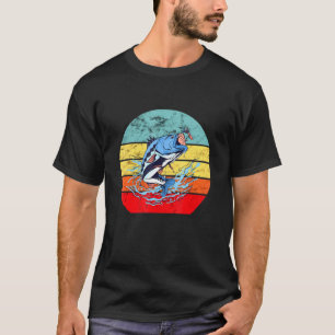 T-shirt Pêche à la carpe Rétro Vintage Coucher de soleil P