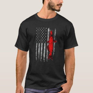 T-shirt Pêche à la catfishing Drapeau Américain Pêcheur 4è