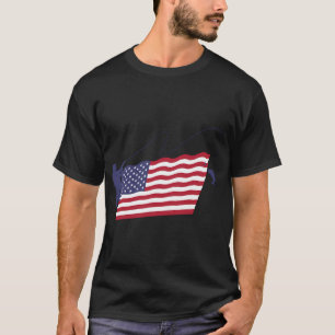 T-shirt Pêche à la mouche drapeau américain