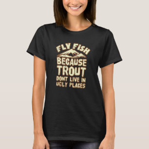 T-shirt Pêche à la mouche Truite Pêcheur en plein air Amou