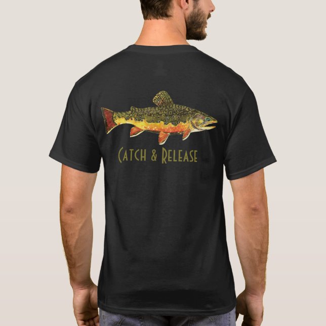 T-shirt Pêche à la truite de capture et de rejet (Dos)