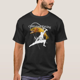 T-shirt Pêche à la truite fardée Ninja Pêche foncée