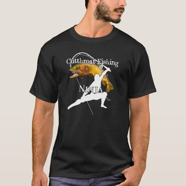 T-shirt Pêche à la truite fardée Ninja Pêche foncée (Devant)