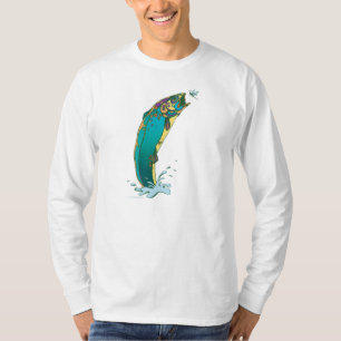 T-shirt Pêche à la truite psychédélique