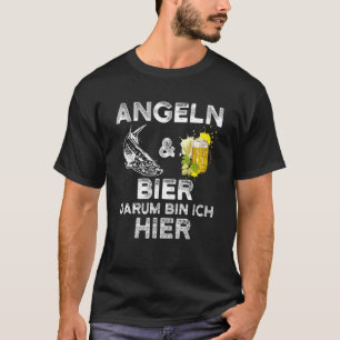 T-shirt Pêche À L'Alcool Pêche Et Beer Darum Bin Ich H