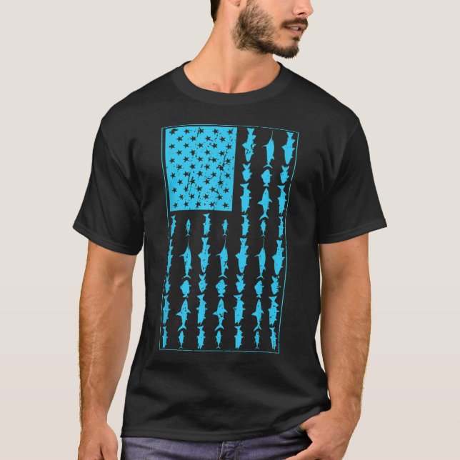 T-shirt Pêche à l'eau salée Hommes Drapeau américain Saltw (Devant)
