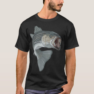 T-shirt pêche au bar rayé