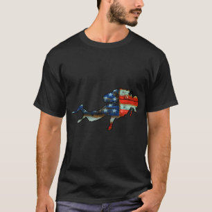 T-shirt Pêche au bass Camo Américain Drapeau USA pour Pêch