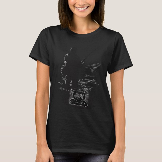 T-shirt pêche au drapeau américain  (Devant)