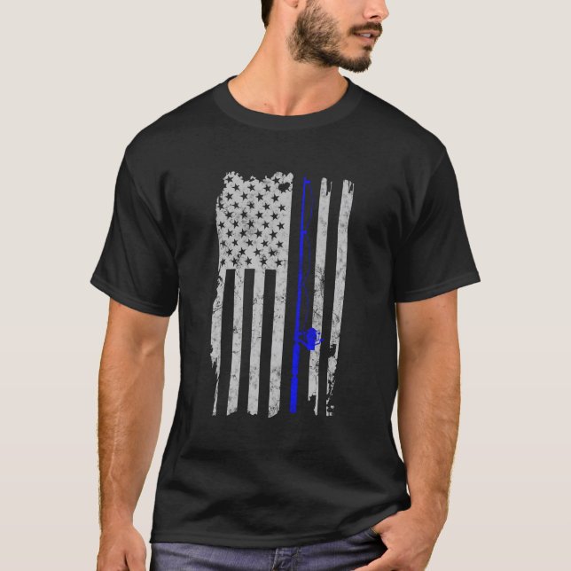 T-shirt Pêche au drapeau américain (Devant)