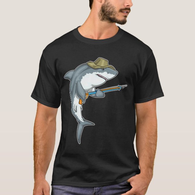T-shirt Pêche au harpon de requin Fisher (Devant)