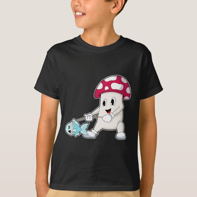 T-shirt Pêche au poisson de champignons (Devant)