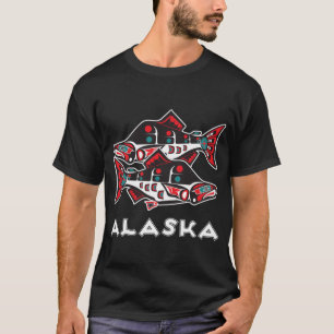 T-shirt Pêche au saumon en Alaska Art amérindien Tlingit