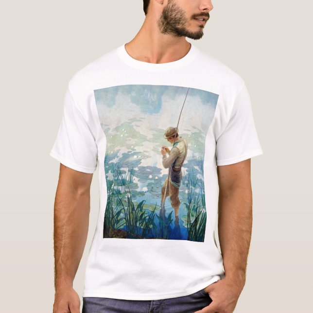 T-shirt Pêche au Thoreau à Walden Pond par N. C. Wyeth (Devant)